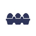 eggs in box icon on white