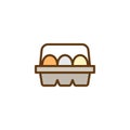 Eggs In Box Package filled outline icon Royalty Free Stock Photo