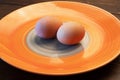 2 eggs for breakfat or lunch  on plate Royalty Free Stock Photo