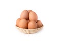 Eggs: Brown Egg Isolated on White Background Royalty Free Stock Photo