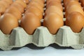Eggs in carton box packaging . close up textured Royalty Free Stock Photo