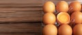 Eggs of chicken and yolk with broken in plastic box Royalty Free Stock Photo