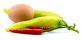 Eggs , chilli , vegetable, vegetable zucchini,Tablets colored Royalty Free Stock Photo