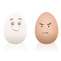 Eggs Comic Happy Angry Face Royalty Free Stock Photo