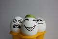 Eggs with a cute face. Photo