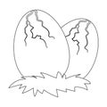 Eggs of dinosaur icon in outline style isolated on white background. Dinosaurs and prehistoric symbol Royalty Free Stock Photo