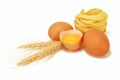 Eggs with ears of wheat and pasta