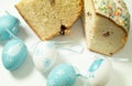 Eggs Easter on the blue background