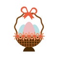 eggs easter inside basket icon