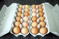 Eggs in an egg box