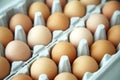 Eggs in an egg box Royalty Free Stock Photo