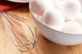Eggs and eggbeater Royalty Free Stock Photo