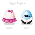 Eggs Figure, cartoon easter girl and boy