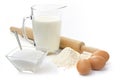 Eggs, flour, sugar and milk