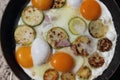 Eggs fried with vegetables Royalty Free Stock Photo