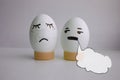 Eggs are funny Concept of fatigue