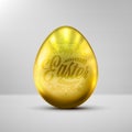 Eggs in Gold Color for Easter Day or Easter greeting card