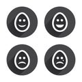 Eggs happy and sad faces signs. Easter icons