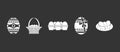 Eggs icon set grey vector