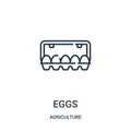 eggs icon vector from agriculture collection. Thin line eggs outline icon vector illustration. Linear symbol for use on web and