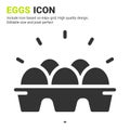 Eggs icon vector with glyph style isolated on white background. Vector illustration egg box sign symbol icon concept Royalty Free Stock Photo