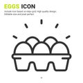 Eggs icon vector with outline style isolated on white background. Vector illustration egg box sign symbol icon concept for digital Royalty Free Stock Photo