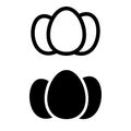 Eggs icon vector set. chicken illustration sign collection. food symbol.