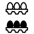 Eggs icon vector set. chicken illustration sign collection. food symbol.