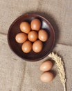 Eggs isolated on a bright background. Front photo. Egg wallpapers. Royalty Free Stock Photo