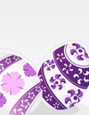 Eggs with lilac floral pattern