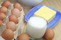 Eggs,milk and butter