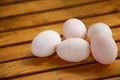 Eggs in nest on the nature, Fresh eggs for cooking or raw material, fresh eggs background Royalty Free Stock Photo