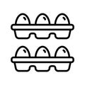 Eggs Outlined Food Icon Breakfast. Eggs in carton package. Vector illustration egg box sign symbol icon concept Royalty Free Stock Photo