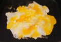 Eggs over easy on the top of the stove Royalty Free Stock Photo