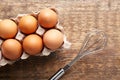 Eggs package on background