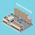 Eggs Packing Isometric Background