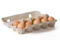 Eggs in paper egg carton Royalty Free Stock Photo