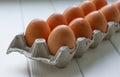 Eggs in the paper tray package Royalty Free Stock Photo