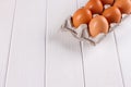 Eggs in the paper tray package Royalty Free Stock Photo