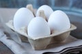 Eggs in pasteboard box Royalty Free Stock Photo