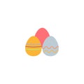 Eggs with pattern flat easter religion icon