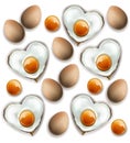 Eggs pattern Vector realistic. Layout Breakfast, menu page, cooking books Royalty Free Stock Photo