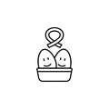 Eggs peace love cure smile icon. Element of peace day thin line icon