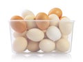 Eggs in plastic box Royalty Free Stock Photo