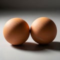 Eggs positioned closely together, casting soft shadows on a smooth, Royalty Free Stock Photo