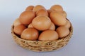 Eggs in rattan basket