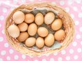 Eggs in ratten basket