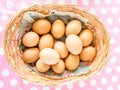 Eggs in ratten basket