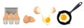 Fried Eggs Icon Set Royalty Free Stock Photo