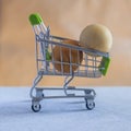 Eggs in shopping cart